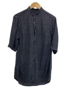 DEVOA* short sleeves shirt /1/ silk / gray / plain /SHN-TSH/Short sleeve Shirt wild silk