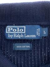 POLO RALPH LAUREN◆セーター(厚手)/L/コットン/NVY/右裾あたり汚れ有_画像3