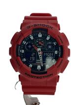 CASIO◆クォーツ腕時計・G-SHOCK/デジアナ/ラバー/RED/RED/SS_画像1