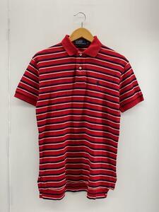 POLO RALPH LAUREN◆ポロシャツ/XS/コットン/RED/ボーダー