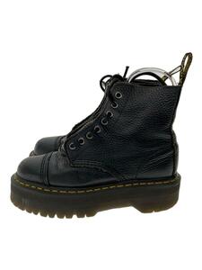 Dr.Martens◆Sinclair/ジップアップ/レースアップブーツ/UK4/BLK/レザー