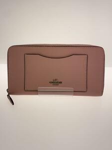 COACH◆長財布_オールレザー/-/PNK/無地/レディース