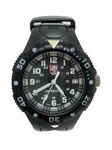 LUMINOX◆クォーツ腕時計/アナログ/ラバー/BLK/BLK/0100