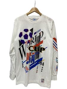 SALEM/長袖Tシャツ/ロングカットソー/M/コットン/白/総柄/WORLD CUP 94/USA製