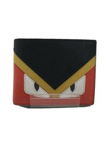 FENDI◆フェンディ/2つ折り財布/レザー/BLK/メンズ