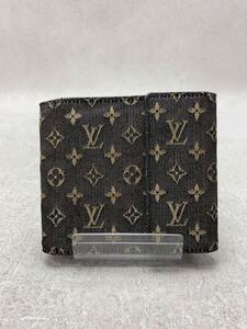 LOUIS VUITTON◆ポルト・ビエ・カルト・クレディ・モネ_モノグラム・ミニ_BLK/キャンバス/ブラック/レディース