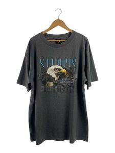 HARLEY DAVIDSON◆Tシャツ/-/コットン/GRY/プリント/イーグル