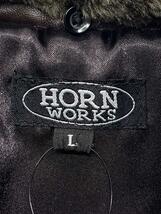 HORN WORKS◆レザージャケット・ブルゾン/L/羊革/BRW_画像3