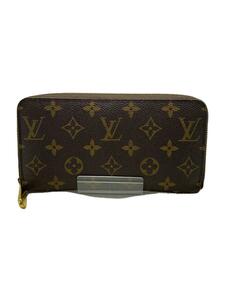 LOUIS VUITTON◆2)ジッピー・ウォレット_モノグラム・キャンバス_BRW_フューシャ/PVC/BRW/レディース