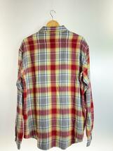 UNUSED◆RAYON CHECK SHIRTS/長袖シャツ/2/レーヨン/RED/チェック/US2385_画像2