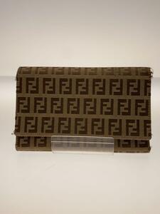 FENDI◆3つ折り財布/-/BEG/総柄/レディース