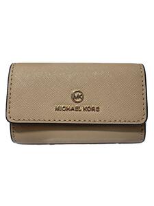 MICHAEL KORS◆キーケース/レザー/BEG/無地/レディース/32S2LT9D1L