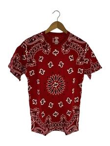 Supreme◆BANDANA TAGLESS TEE/Tシャツ/M/コットン/RED/ペーズリー