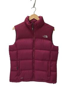 THE NORTH FACE◆右脇破れ/ダメージ/ダウンベスト/L/ナイロン/PNK/F10YO72