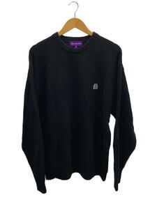 Blackeyepatch◆SMALL OG LABEL WAFFLE KNIT SWEATER/XL/コットン/ブラック