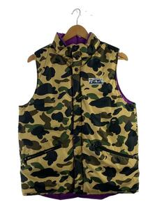 A BATHING APE◆ダウンベスト/M/ナイロン/KHK/カモフラ/001LJ0801019X