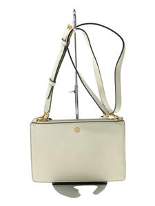 TORY BURCH◆BLAKE DOUBLE ZIP SLIM CROショルダーバッグ/レザー/WHT/10005626 02-22