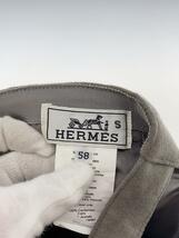 HERMES◆キャップ/-/カシミア/GRY/無地/レディース_画像5