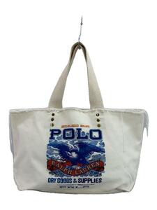 POLO RALPH LAUREN◆トートバッグ/キャンバス/WHT/0200011541/オフホワイト