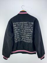 STUSSY◆22AW/S TALK MELTON VARSITY JACKET/スタジャン/M/ウール/BLK/115665_画像2