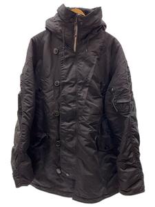 ALPHA INDUSTRIES◆フライトジャケット/XL/ナイロン/BLK/無地/N-3B/1615-573-6335