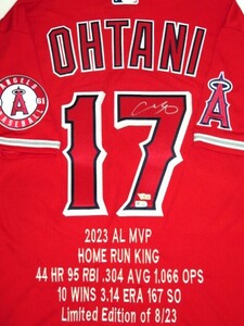 世界23枚限定版！大谷翔平 直筆サイン 2023年MVP・本塁打王記念 試合着用同様オーセンティック・赤ユニフォーム WBC Fanatics