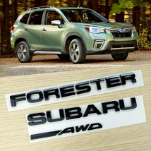 FORESTER SUBARU AWD エンブレム フォレスタースバル 艶有黒 セット_画像1