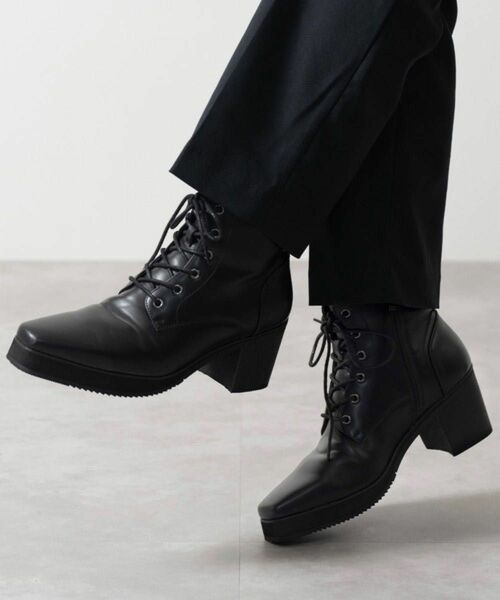 Lサイズ【CLEL】High Sole Design Heel Boots/ハイソール デザイン ヒールブーツ　
