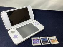 New ニンテンドー 2DS LL 本体 ホワイトラベンダー JAN-001 任天堂 Nintendo 本体通電◯初期化済み ソフト付き ジャンク品 MI020907_画像1