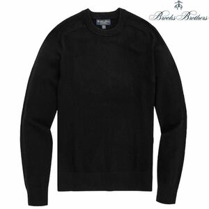 人気の黒/ブラック!!【Brooks Brothers】メリノウール クルーネックニットセーター ジャケットのインナーに最適 ブルックスブラザーズ 美品