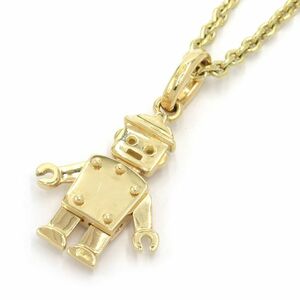  Pomellato necklace K18YG robot motif yellow gold pendant pendant top chain necklace used free shipping 