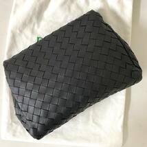 【1円スタート】美品 BOTTEGA VENETA ボッテガヴェネタ マキシイントレチャートー クラッチバッグ セカンドバッグ レザー 黒 ブラック _画像3