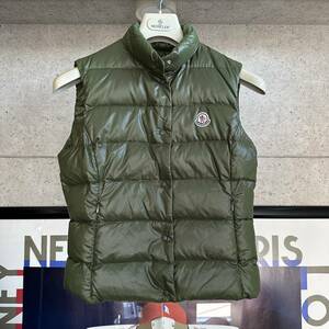 MONCLER モンクレール ダウンベスト レディース カーキ サイズ1 茶タグ