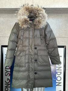 MONCLER モンクレール ダウンコート ダウンジャケット レディース 首元ファー 国内正規 ブラウンカーキ系 00