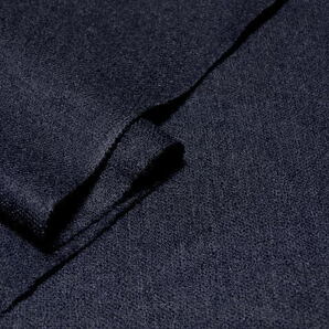 ウール/ポリ混 fashionニット やや薄 ソフト 微光沢 紺系 10mの画像2