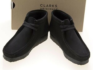 新品/CLARKS/クラークス/WMNS WALLABEE BOOT/ウィメンズ ワラビーブーツ/レディース用/BLACK SUEDE/ブラック スエード/黒/26155521/22.5cm