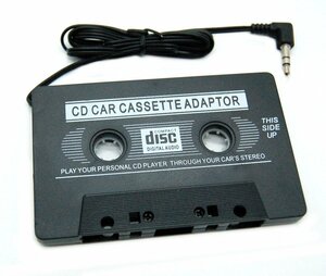 【VAPS_1】カー カセットテープアダプター 《ブラック》 3.5mmオーディオ 車用 音楽 再生 スマホ iPod MP3プレーヤー 送込