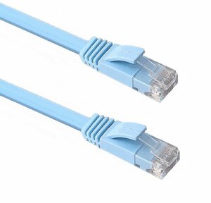 【VAPS_1】Cat6 LANケーブル 《ブルー》 《5m》 カテゴリ6 フラット 薄型 LANケーブル 送込