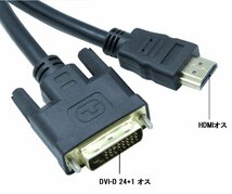 【VAPS_1】HDMI-DVI 変換ケーブル 《1.35m》 金メッキプラグ HDMIオス-DVI-Dオス 送込_画像2