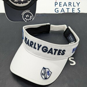 ☆新品正規品 PEARLYGATES/パーリーゲイツ定番ポリエステル ツイルバイザー (UNISEX) 裏つばにニコちゃん、超オシャレなロゴワーク！