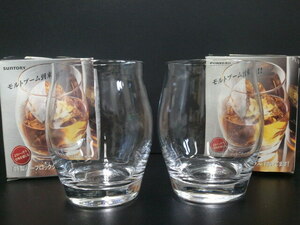 ☆r☆①【ノベルティ雑貨・ロックグラス】サントリー ハーフロック グラス/モルト ウイスキー Half Rock Glass 2個セット/未使用 ☆