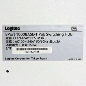 Logitec ロジテック ■ 2台セット 8ポートスイッチングハブ LAN-GSW08ES8M3A PoE給電 ■ ② 管44577の画像9