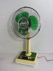 MITSUBISHI Mitsubishi * electric fan COMPAC Compaq R30-YTG 30cm. seat .. green Showa Retro antique * operation goods tube 44430