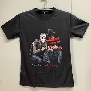 SRLD1. デザインTシャツ　Lサイズ　ホラー映画キャラクターズ　ジェイソン　フレディ　シリアルキラー