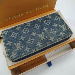 【未使用級・入手困難】ルイヴィトン LOUISVUITTON モノグラムデニム ジッピーウォレット 長財布 wallet 保存箱 メンズ レディース