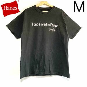 輸入古着 Hanes ヘインズ アドバタイジング Tシャツ 企業ロゴ ec通販会社 Fargo