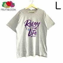 輸入古着 Relay For Life Hope Club グレー Tシャツ 両面プリント アドバタイジング 協賛ロゴ_画像1