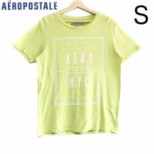 輸入古着 Aeropostale エアロポステール シングルステッチ ロゴ Tシャツ パステルグリーン
