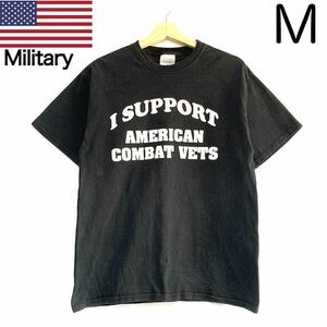 輸入古着 米軍 ミリタリー Tシャツ 退役軍人サポート アドバタイジング