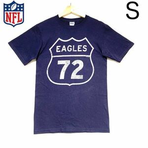 輸入古着 anvil アンヴィル 2013年製ヴィンテージ NFL フィラデルフィア・イーグルス ゲームTシャツ ネイビー シールドロゴ